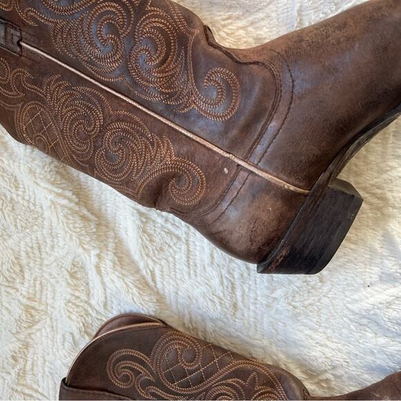 Ariat Bright Lights Leather Cowboy Boots in Old West Brown - Picture 5 of 10